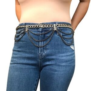 Unisex Silver Chain Belt Accessory, 17”